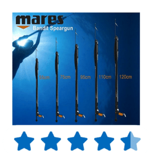 five spearguns underwater