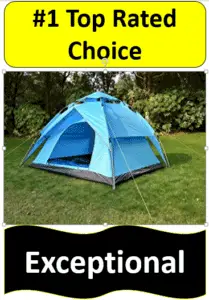 sky blue tent setup