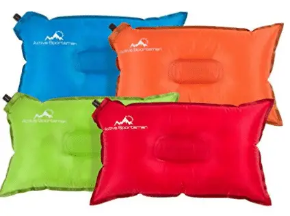 4 colored camping pillows