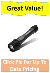 Black plastic heavy duty flashlight
