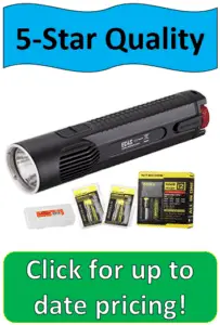 modern flashlight with batteries
