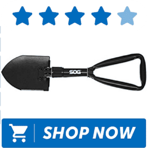 black portable shovel tool