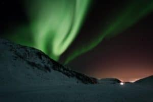 green northern lights Arctic