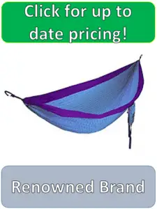 blue hammock with purple trim