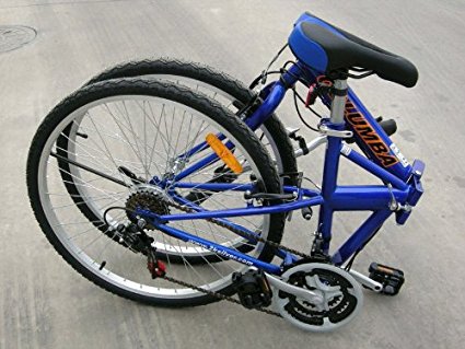 blue folding bike