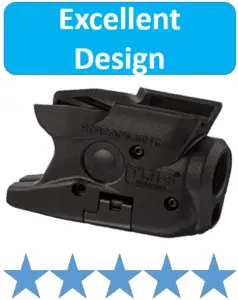 black handgun flashlight mount