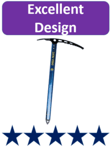 blue and black ice ax