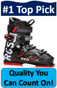 black and red EVO ski boot