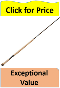Premium sage fly fishing rod against white background