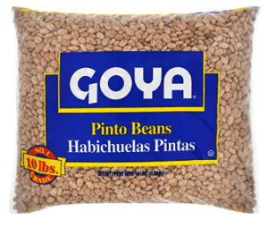 bag of Goya pinto beans