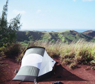 solo tent with beautiful outdoor view