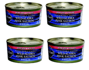 4 cans wild pacific salmon