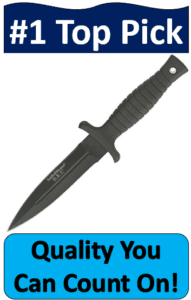 black double bladed boot knife