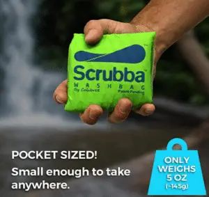 pocket sized portable Scrubba washing bag