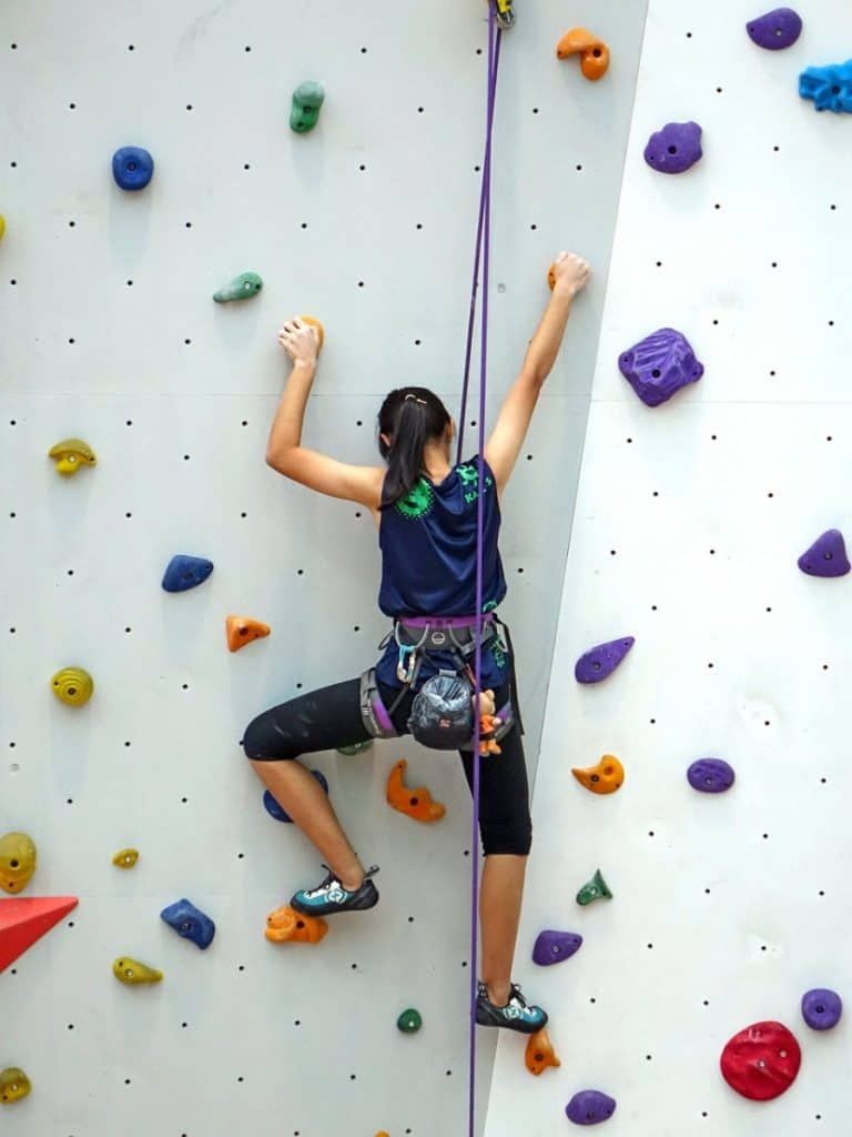 climber inside climbing wall